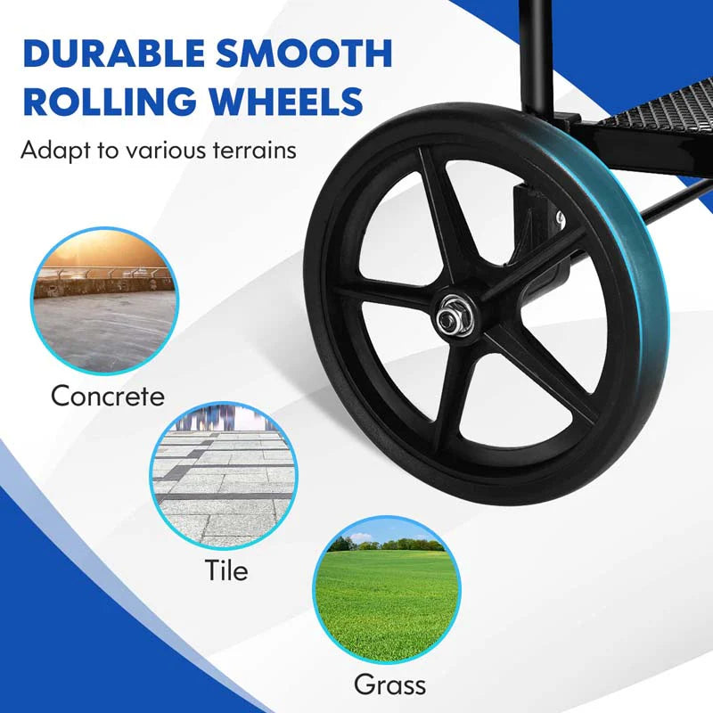 330LBS Foldable Jumbo Shopping Cart w/ 360° Rolling Swivel Wheels & Double Basket, Heavy Duty Folding Utility Cart for Grocery Laundry Luggage
